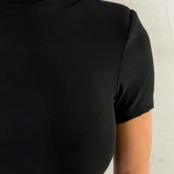 Aangesloten Col Jurk Zwart -Exporteren Dames Glam Winkel Aangesloten Col Jurk Zwart 7 586x900 2