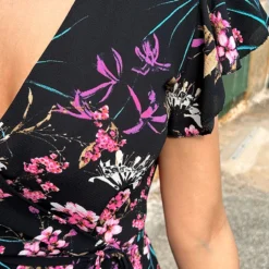 Bloemen Jurk Midi Print Zwart -Exporteren Dames Glam Winkel Bloemen Jurk Midi Print Zwart 1 586x900 1