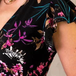 Bloemen Jurk Midi Print Zwart -Exporteren Dames Glam Winkel Bloemen Jurk Midi Print Zwart 2 586x900 2