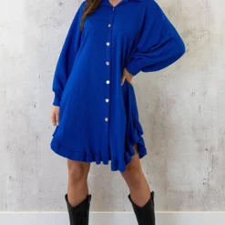 Blouse Jurk Oversized Kobalt