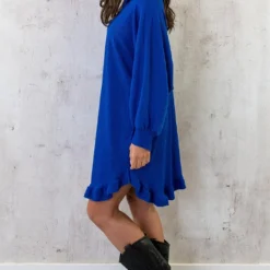 Blouse Jurk Oversized Kobalt -Exporteren Dames Glam Winkel Blouse Jurk Oversized Kobalt 3 586x900 1