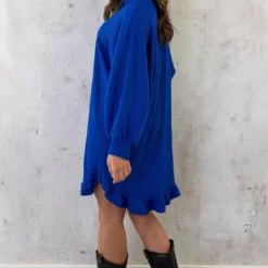 Blouse Jurk Oversized Kobalt -Exporteren Dames Glam Winkel Blouse Jurk Oversized Kobalt 5 586x900 1