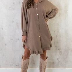 Blouse Jurk Oversized Taupe