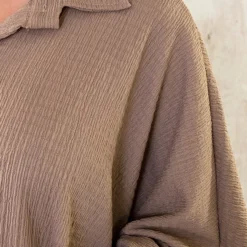 Blouse Jurk Oversized Taupe 15 Blouse Jurk Oversized Taupe -Exporteren Dames Glam Winkel Blouse Jurk Oversized Taupe 586x900 1
