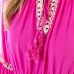 Boho Off Shoulder Jurk Fuchsia 15 Boho Off Shoulder Jurk Fuchsia -Exporteren Dames Glam Winkel Boho Off Shoulder Jurk Fuchsia 586x900 1