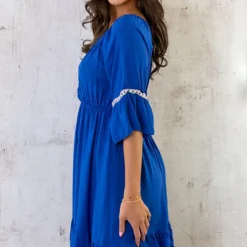 Boho Off Shoulder Jurk Kobalt -Exporteren Dames Glam Winkel Boho Off Shoulder Jurk Kobalt 6 586x900 1