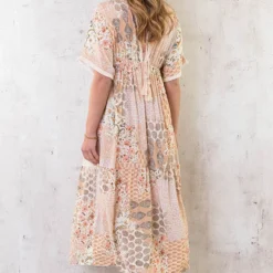 Boho Print Jurk Maxi Beige -Exporteren Dames Glam Winkel Boho Print Jurk Maxi Beige 1 586x900 1