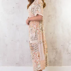 Boho Print Jurk Maxi Beige -Exporteren Dames Glam Winkel Boho Print Jurk Maxi Beige 5 586x900 1