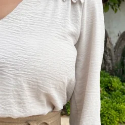 Boho V-Hals Jurk Beige -Exporteren Dames Glam Winkel Boho V Hals Jurk Beige 1 586x900 1