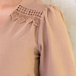 Boho V-Hals Jurk Camel -Exporteren Dames Glam Winkel Boho V Hals Jurk Camel 1 586x900 1