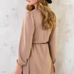 Boho V-Hals Jurk Camel -Exporteren Dames Glam Winkel Boho V Hals Jurk Camel 6 586x900 1