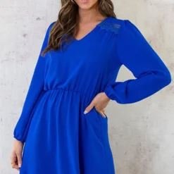 Exporteren Dames Glam Winkel -Exporteren Dames Glam Winkel Boho V Hals Jurk Kobalt 4 586x900 1