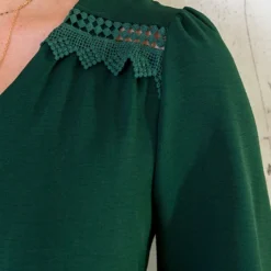 Boho V-Hals Jurk Smaragd -Exporteren Dames Glam Winkel Boho V Hals Jurk Smaragd 1 586x900 2