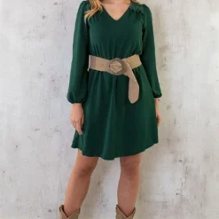 Boho V-Hals Jurk Smaragd -Exporteren Dames Glam Winkel Boho V Hals Jurk Smaragd 2 586x900 2