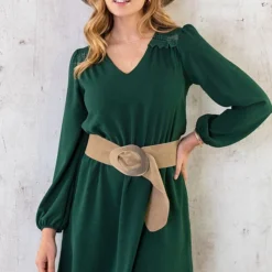 Boho V-Hals Jurk Smaragd -Exporteren Dames Glam Winkel Boho V Hals Jurk Smaragd 3 586x900 2