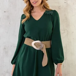 Boho V-Hals Jurk Smaragd -Exporteren Dames Glam Winkel Boho V Hals Jurk Smaragd 4 586x900 2