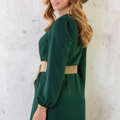 Boho V-Hals Jurk Smaragd -Exporteren Dames Glam Winkel Boho V Hals Jurk Smaragd 7 586x900 2