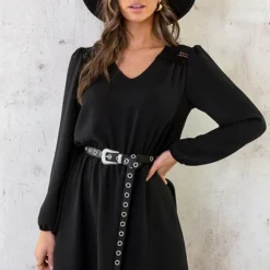 Boho V-Hals Jurk Zwart 20 Boho V-Hals Jurk Zwart -Exporteren Dames Glam Winkel Boho V Hals Jurk Zwart 5 586x900 3