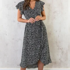 Cheetah Jurk Midi Zwart 9 Cheetah Jurk Midi Zwart -Exporteren Dames Glam Winkel Cheetah Jurk Midi Zwart 1 586x900 1