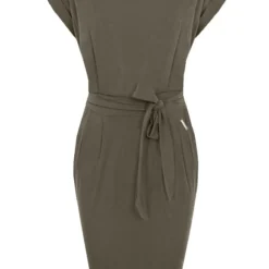 Femme Fatale Jurk Army -Exporteren Dames Glam Winkel Femme Fatale Jurk Army 1 586x900 2