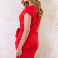 Femme Fatale Jurk Rood -Exporteren Dames Glam Winkel Femme Fatale Jurk Rood 4 586x900 2