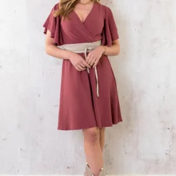 Florence Jurk Dust Roze 2.0 -Exporteren Dames Glam Winkel Florence Jurk Dust Roze 2 2 1 586x900 1