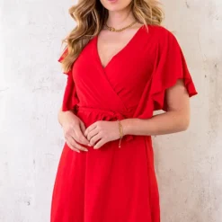 Florence Jurk Rood 2.0 20 Florence Jurk Rood 2.0 -Exporteren Dames Glam Winkel Florence Jurk Rood 2.0 3 586x900 1