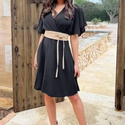 Florence Jurk Zwart 2.0 -Exporteren Dames Glam Winkel Florence Jurk Zwart 2 4 1 586x900 1