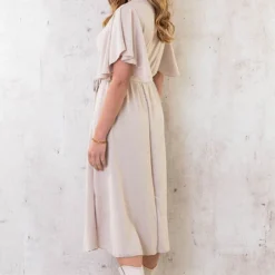 Florence Midi Jurk Beige -Exporteren Dames Glam Winkel Florence Midi Jurk Beige 5 586x900 1
