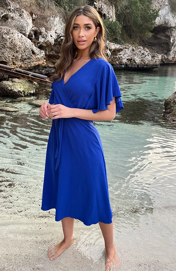 Florence Midi Jurk Kobalt 4 Florence Midi Jurk Kobalt - Afbeelding 4