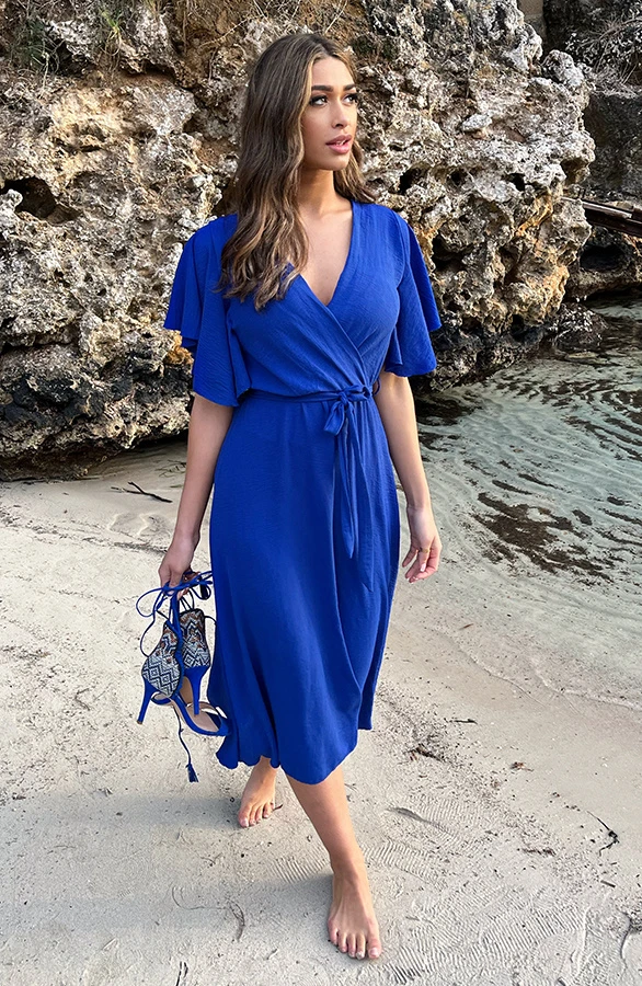 Florence Midi Jurk Kobalt 2 Florence Midi Jurk Kobalt - Afbeelding 2