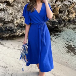 Florence Midi Jurk Kobalt