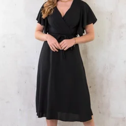 Florence Midi Jurk Zwart 13 Florence Midi Jurk Zwart -Exporteren Dames Glam Winkel Florence Midi Jurk Zwart 1 586x900 2