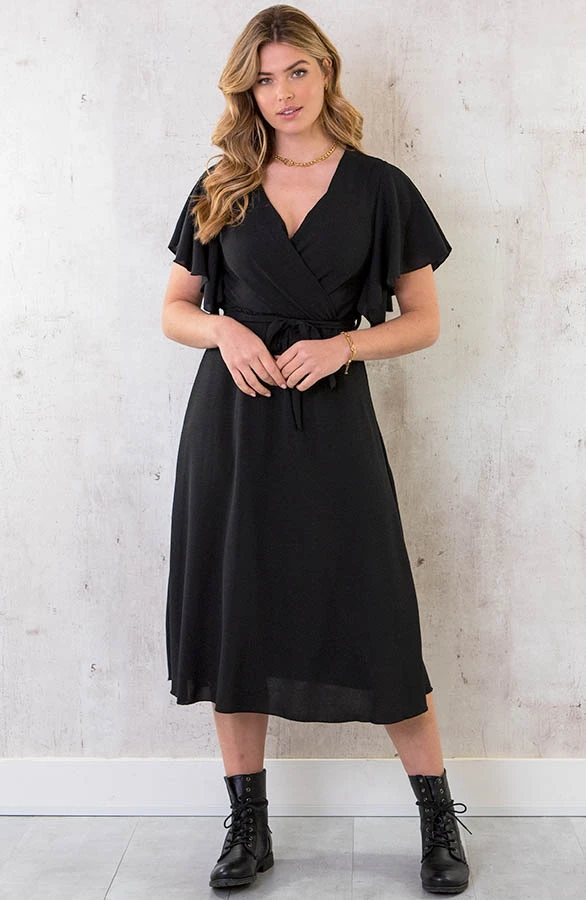 Florence Midi Jurk Zwart 5 Florence Midi Jurk Zwart - Afbeelding 5