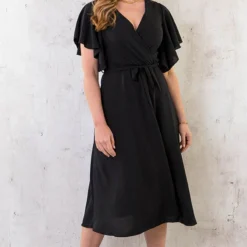 Florence Midi Jurk Zwart 12 Florence Midi Jurk Zwart -Exporteren Dames Glam Winkel Florence Midi Jurk Zwart 2 586x900 2