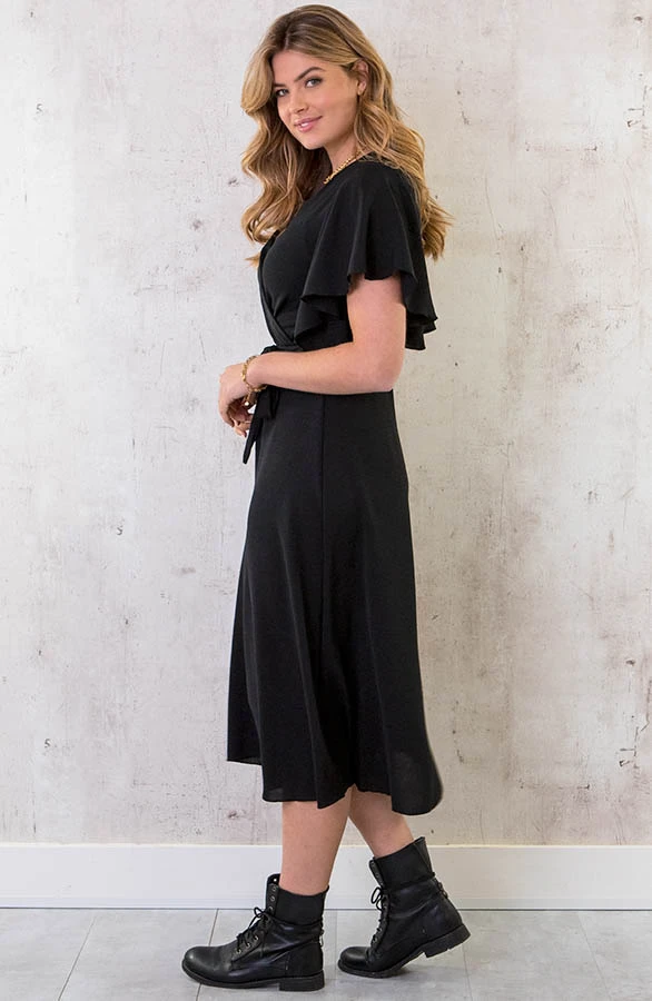 Florence Midi Jurk Zwart 6 Florence Midi Jurk Zwart - Afbeelding 6