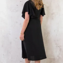 Florence Midi Jurk Zwart 15 Florence Midi Jurk Zwart -Exporteren Dames Glam Winkel Florence Midi Jurk Zwart 4 586x900 1