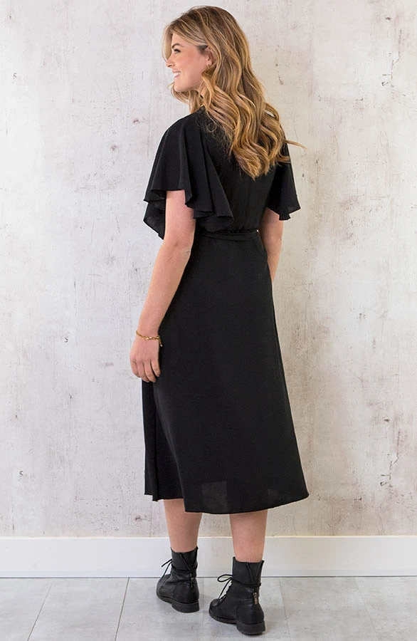 Florence Midi Jurk Zwart 7 Florence Midi Jurk Zwart - Afbeelding 7