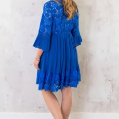 Kanten Jurk Kobalt -Exporteren Dames Glam Winkel Kanten Jurk Kobalt 1 1 586x900 1