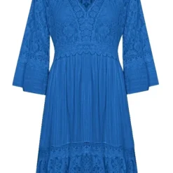 Kanten Jurk Kobalt -Exporteren Dames Glam Winkel Kanten Jurk Kobalt 586x900 2