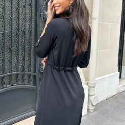 Knopen Jurk Zwart -Exporteren Dames Glam Winkel Knopen Jurk Zwart 1 586x900 1