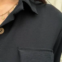 Knopen Jurk Zwart -Exporteren Dames Glam Winkel Knopen Jurk Zwart 586x900 1