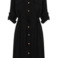 Knopen Jurk Zwart -Exporteren Dames Glam Winkel Knopen Jurk Zwart 586x900 3