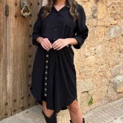 Oversized Blouse Jurk Zwart