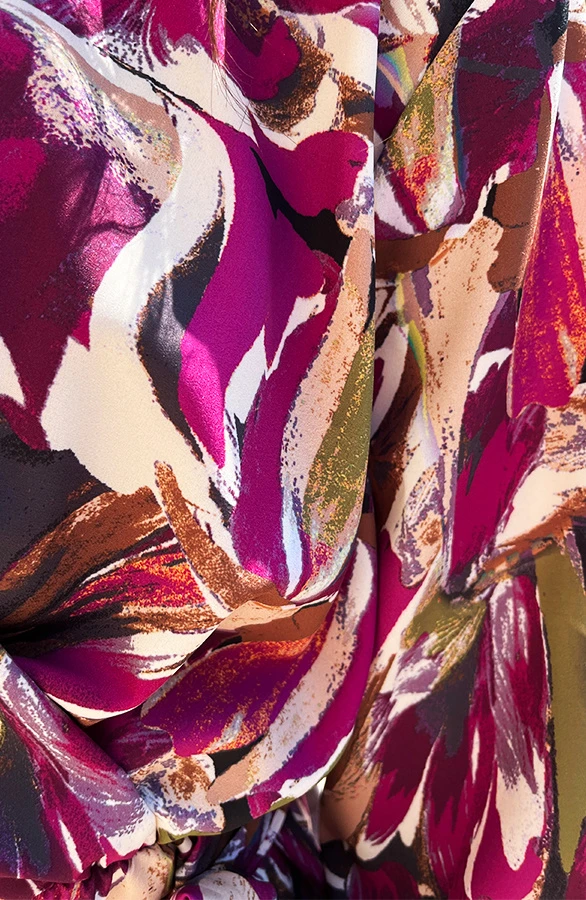 Laagjes Print Jurk Magenta 6 Laagjes Print Jurk Magenta - Afbeelding 6