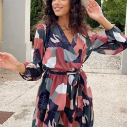 Laagjes Print Jurk Multicolor -Exporteren Dames Glam Winkel Laagjes Print Jurk Multicolor 3 586x900 1