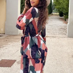 Laagjes Print Jurk Multicolor -Exporteren Dames Glam Winkel Laagjes Print Jurk Multicolor 5 586x900 1