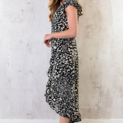 Leopard Jurk Midi Zwart -Exporteren Dames Glam Winkel Leopard Jurk Midi Zwart 1 586x900 1