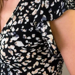 Leopard Jurk Midi Zwart -Exporteren Dames Glam Winkel Leopard Jurk Midi Zwart 3 586x900 1