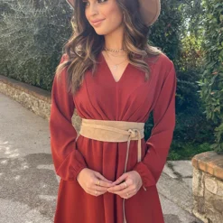 Limited Jurk Chicago Terracotta -Exporteren Dames Glam Winkel Limited Jurk Chicago Terracotta 2 586x900 1